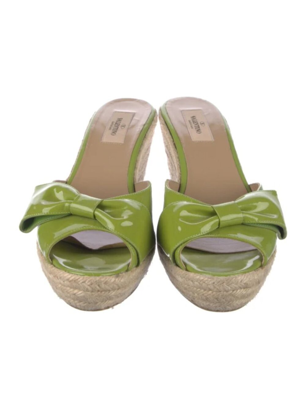 Vintage green Valentino Garavani Espadrille Wedges. Size 41
